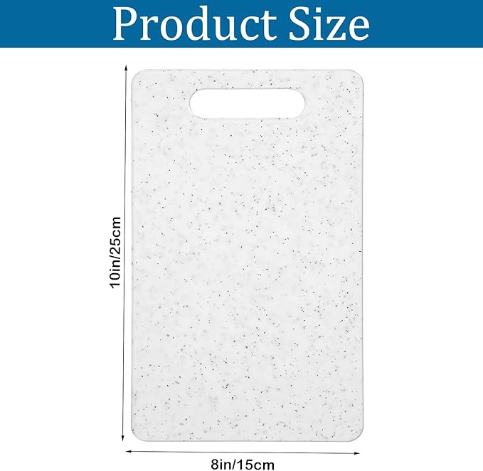 cobee 6 Pcs Small Cutting Board for Kitchen, 6" x 10", Plastic Cutting Boards Set with Easy Grip Handle Mini Cutting Board Mat Set, Dishwasher Safe, Cutting Mat Pad for Food Fruits Prep (White)