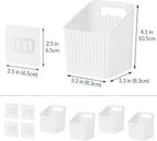 NiHome 4-Pack Plastic Wall Mount Storage Caddy for RV/Camper Storage and Organization, Self Adhesive Cabinet Door Organizer for Bathroom/Kitchen, Camper Must Haves & Small Item Organization