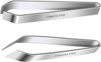 2 PCS Fish Bone Tweezers Kitchen Slanted and Flat Tweezers Set Fish Bone Pliers Suitable for Salmon and Sea Bass Deboning and Kitchen Meat Hair Cleaning Tool Silver, 4.3" and 4.5", LXLVOUEG