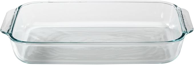 Pyrex (1) 233 3-Qt Rectangular Glass Baking Dish & (1) 233-PC Red Food Storage Lid – Clear Glass Bakeware – Perfect for Leftovers, Food Preparation and So much More - Made in the USA