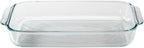 Pyrex (1) 233 3-Qt Rectangular Glass Baking Dish & (1) 233-PC Red Food Storage Lid – Clear Glass Bakeware – Perfect for Leftovers, Food Preparation and So much More - Made in the USA