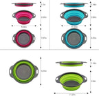 New and improved- Set of 3 Niklye Ultimate Kitchen Strainers—1×10” & 2×12” Collapsible Silicone Colanders. Now more durable and robust for everyday use with pasta, veggies, fruit & more.