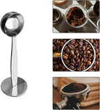 2-in-1 Coffee Scoops, 304 Stainless Steel Tablespoon Measure Spoon, with Pressed Bottom for Coffee Bean Press Coffee Grinding Pressing（Silver15 ml）