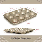 Glad Muffin Pan Nonstick - Heavy Duty Metal Cupcake Tin with Round Baking Cups, 12-Cup