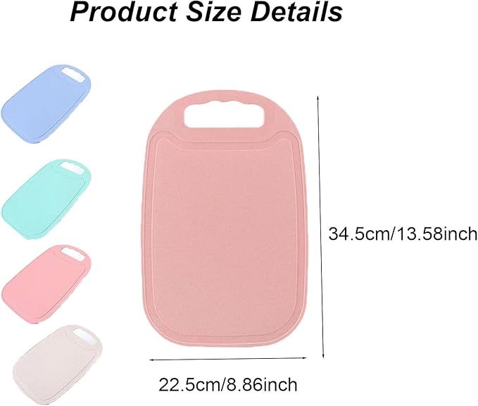 3 Pack Small Cutting Board for Kitchen Wheat Straw Plastic Cute Mini Kids Cutting Boards Fruit Mats