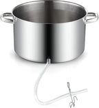 Cooks Standard Canning Juice Steamer Extractor Fruit Vegetables for Making Jelly, Sauces, 11-Quart Stainless Steel Multipot with Glass Lid, Clamp, 2-Pcs Hose