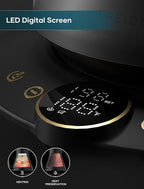 INTASTING Gooseneck Electric Kettle with ±1℉ Temperature Control for Pour Over Coffee & Tea, Quick Heating, BPA-Free Stainless Steel, Built-in Brew Timer, 1500W/0.9L (Ebony Black)