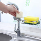 Sink Caddy Organizer, Stainless Steel Faucet Storage Rack Sponge Holder for Kitchen Accessories(Silver)