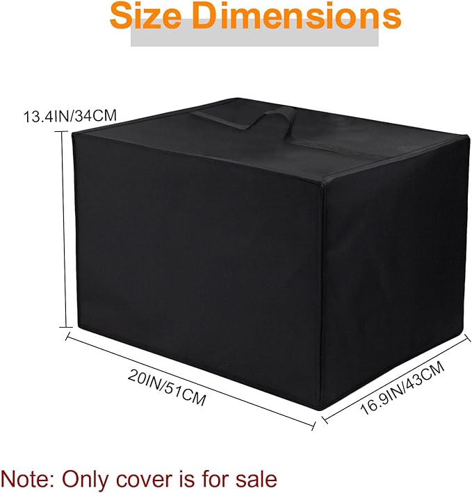 Heavy Duty Toaster Oven Air Fryer Cover for Ninja Foodi DT201/DT251/DT501/DT551,16.94"Dx20.09"Wx13.40"H, 600D Heat-Resistant Oxford w/Aluminum Foil, Waterproof Dustproof Countertop Oven Cover
