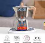 Sivaphe Aluminum Moka Pot 9 Espresso Cups, Percolator Espresso and Coffee Maker, Portable Stovetop Italian and Cuban Café Brewer for Home and Camping White