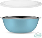 WHYSKO Stainless Steel Mixing Bowl Set, 10 Piece Stainless Steel Mixing Bowls with Lids Set for Food Prep Storage and Serving, Dishwasher Safe for Kitchen Baking Cooking, Light Blue