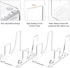 4 Pcs Acrylic 2-Tier Plate Display Stand,Clear Dinnerware Holder for China Platters Kitchen & Cabinet Organizer Rack for Tableware Display (2-Tier)