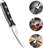 SHINEOFI Shrimp Line Cutter and Peeler with Wood Handle, Seafood Cleaning Tool for Deveining and Shelling Shrimp, Compact Specialty Kitchen Gadget for Home Cooking and Seafood Preparation