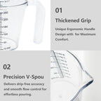 1 Cup Liquid Measuring Cup with Ounces, Food-Grade Plastic Measuring Cup with Permanent Laser-Etched Markings, Clear Single Measuring Cup