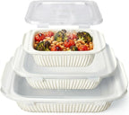 Artena Casserole Dishes For Oven, Ceramic Baking Dish, Large Lasagna Pan With Handles, Baking Pan Casserole Dish, Rectangular Bakeware Deep, White, Set Of 3 (5.1Qt/2.3Qt/1.1Qt) (Baking Dish With Lids)