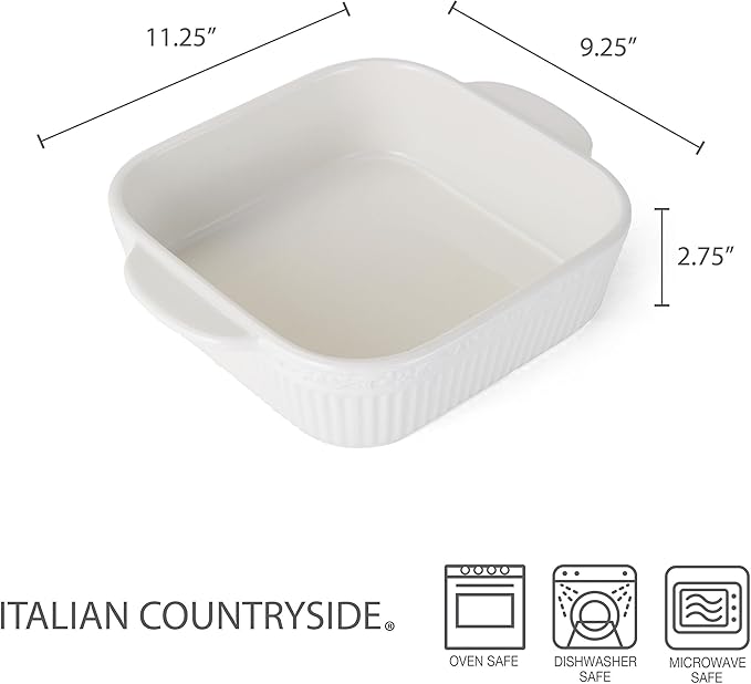 Mikasa Italian Countryside Square Casserole Baker, 9 Inch
