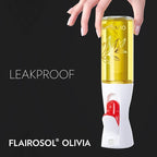 FLAIROSOL OLIVIA SIGNATURE Advanced Kitchen Oil Sprayer Technology, Fine Mist & Portion Control, Refillable Glass Olive Oil Cooking Spray Bottle for Air Fryer, Salad, BBQ, 130ml (Golden Leaves)