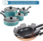 BYKITCHEN Pan Pot Protectors, Larger & Thicker Pan Protector with Stars, Set of 12 and 3 Different Sizes, Gray Pot Separator Pads for Stacking and Protecting Your Cookware