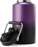 Kerilyn Insulated Gallon Jug with Handle, One Gallon, 128oz Stainless Steel, Large Double Vacuum Water Bottle for Hot & Cold Drinks, Wide Mouth, Sweat Proof, Great for Travel, Camping, Purple Gradient