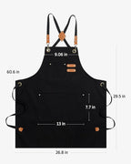 Syntus Apron for Men Women, Adjustable Cooking Kitchen Chef Aprons with 2 Pockets, Cotton/Polycotton/Polyester