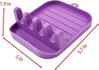 YIKANGHENG Spatula Rack, 2 Pcs 5 Inch x 5.7 Inch x 1.9 Inch Green and Purple Plastic Spatula Holder for Kitchen and Outdoors (2)