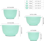 BoxedHome Nesting Plastic Mixing Bowl Set, 4 Piece Mixing Bowl Set with Pour Spouts, Size 1.7, 2.5, 3.5 and 4.5qt, for Prepping, Mixing, Baking, Cooking(2023 New Version, Green)