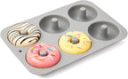 Aichoof Silicone Donut Mold for 6 Doughnuts, Set of 2. Food Grade LFGB Silicone Bagels Baking Pan, Non-Stick, Dishwasher Safe, Heat Resistant and Microwave Safe(Gray)