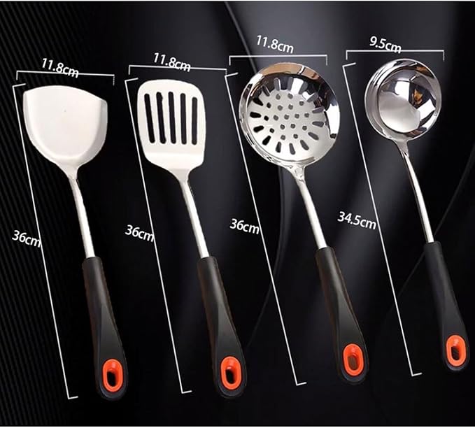Kitchen Utensils Set，Cooking Utensils Kitchen Tools Gadgets Spoons for Cooking Spatulas Stainless Steel Cooking Utensils Spatulas Spoons 4 Pieces