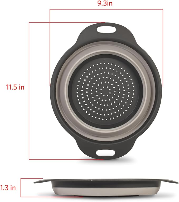 Glad Collapsible Colander Strainer - 2L | Small Pasta Drainer for Kitchen, Vegetables, and Fruit | Round Plastic Foldable Draining Basket for Easy Storage