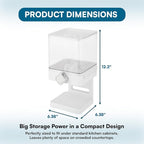 Zevro Compact Dry Food Dispenser, Single Control, White/Chrome
