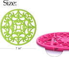 ME.FAN Trivets for Dishes/Pots/Pans, 3 Pcs Silicone Mats, Flexible/Durable/Non Slip Hot Pads to Protect Table and Counter Top (Yellow)