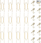 Bilillo 12 Pieces Invisible Wall Plate Hangers 6/8/10 Inches Wall Plate Hangers Stainless Steel Decorative with 12 Pieces Hook with Nails Suitable for 6-11 inch Decorative Antique and Arts(Gold)