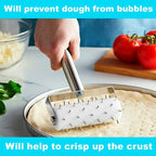 Professional Pizza Dough Docker Stainless Steel Pizza Roller with Spikes Pastry Dough Docker for Crackers, Homemade Bread, Pie, Cake, Cookies
