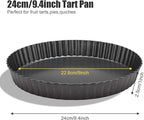 Tart Pan Removable Bottom 9 Inch Tart Pans Round Nonstick Quiche Pan Carbon Steel Quiche Baking Dish with Fluted Edges Fruit Tart Molds for Baking Pie Mold Pizza Chiffon Cake Dessert