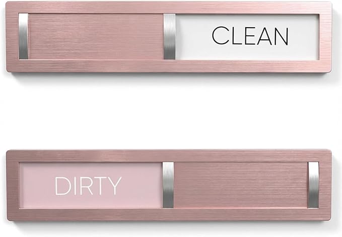 Christmas Dishwasher Magnet - Clean Dirty Sign for Kitchen Decor, 304 Stainless Steel Home Organization and Storage Decor Accessories(Rose Gold-02)