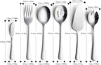 AOOSY Serving Utensils,6 Pieces Stainless Steel Silverware Serving Set Hostess Serving Set for Buffet Party Kitchen Restaurant-Dishwasher Safe