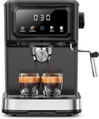 Espresso Machine 15 Bar Compact Electric Coffee Maker with Milk Frother for Latte & Cappuccino, Expresso Coffee Machines, Removable Water Tank, Ideal for Home and Office Use - Cafetera Espresso