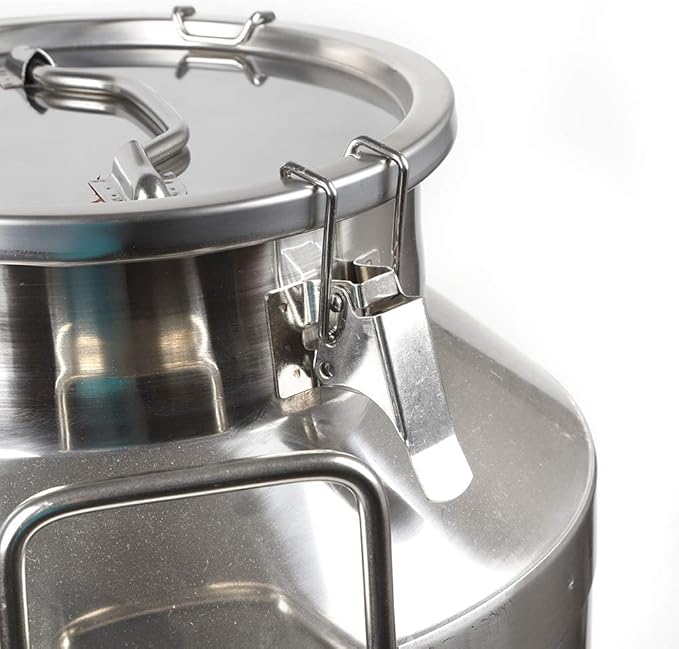 304 Stainless Steel Milk Can Large 12L-60L Capacity Milk Bucket Ice Buckets Bar Tools Wine Pail Bucket Milk Can Tote Jug with Sealed Lid Heavy Duty for Milk and Wine Liquid Storage (60L)