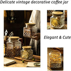 Prettidecor Glass Storage Jars, 38 FL OZ Airtight Canisters with Bamboo Lid, Decorative Kitchen Containers for Cereal, Nuts, Snacks, Candy, Cookies, Coffee, Tea