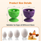 2 PCS Egg Washer for Fresh Eggs, Silicone Egg Brush Cleaner, Egg Cleaner Scrubber for Fresh Eggs, Reusable Multipurpose Washing Egg Tool for Fruits and Vegetables (Purple/Green)