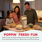 Disney DASH Fresh Pop Popcorn Maker - Oil-Free, Air Popcorn Popper - With Measuring Cup & Recipe Guide - Perfect for Movie Nights - 16 Cups, Mickey & Minnie Design