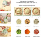 4 in 1 Handheld Electric Vegetable Cutter Set, Multifunctional Mini Electric Grinder Garlic Mud Masher Chopper, Portable Food Processor with Brush, for Garlic Chili Onion Ginger Celery Meat