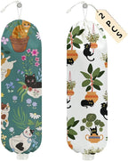 2 Pcs Cute Cat Plastic Bag Holder, Floral Plastic Storage bag Holders for Grocery Bags, Washable Large Grocery Bags Storage Dispenser for Home Kitchen Pantry Decor, Cat Lover Gifts for Women