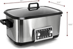 8 Quart 12-in-1 Deluxe Multi Cooker with Sous Vide Function, Programmable Electric Pressure Cooker with Non-Stick Pot, Glass Lid & Adjustable Temperature Settings for Family Meals