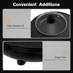 Hot Pot with Grill 2 in 1 Electric BBQ Grill Shabu Shabu Pot Non-Stick Smokeless Korean Barbecue Grill Indoor with Temp Control for 3-5 People Fast Heating