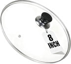 8 Inch Pan Lid, 8'' Frying Pan Lid, Tempered Glass Cast Iron Lids for Skillets, Fry Pan, Wok Pot (8 inch)