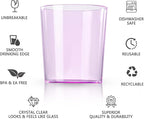 Liacere Plastic Drinking Glasses (Set of 12) 14 oz Purple Plastic Glasses Colors，Kitchen Water Glasses Cup, Bar Tumbler Glassware Set for Beer, Juice, Cocktail, Whiskey, Milk for Valentine’s Day