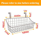LeleCAT Basket with hook Grid Storage Basket,Hang it behind a door or on a railing,Over the Cabinet Door,Champagne Gray,2 Pack