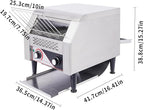 Commercial Toaster 300 Slices/Hour 1900W Heavy Duty Stainless Steel Commercial Electric Conveyor Toaster Oven with Three Baking Modes for Home Restaurants Bakery Use
