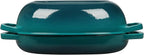 Enameled Cast Iron Oval Dutch Oven Pot with Lid, Dutch Oven for Sourdough Bread Baking, Oval Bread Pan, 5qt, Darkcyan